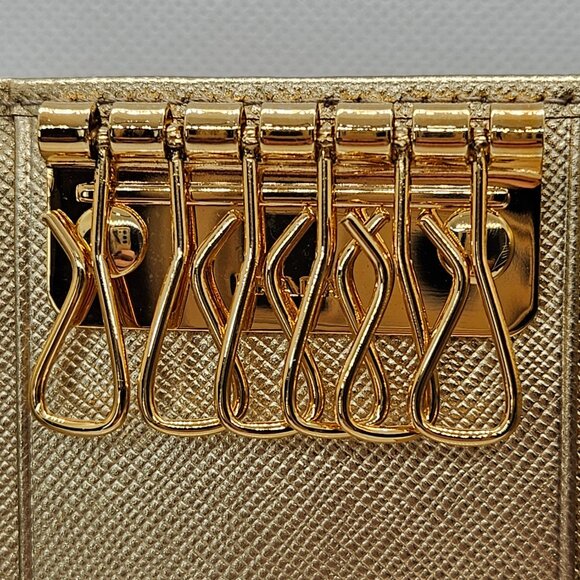 Prada Gold Metallic 6 Ring Key Case - Picture 2 of 11